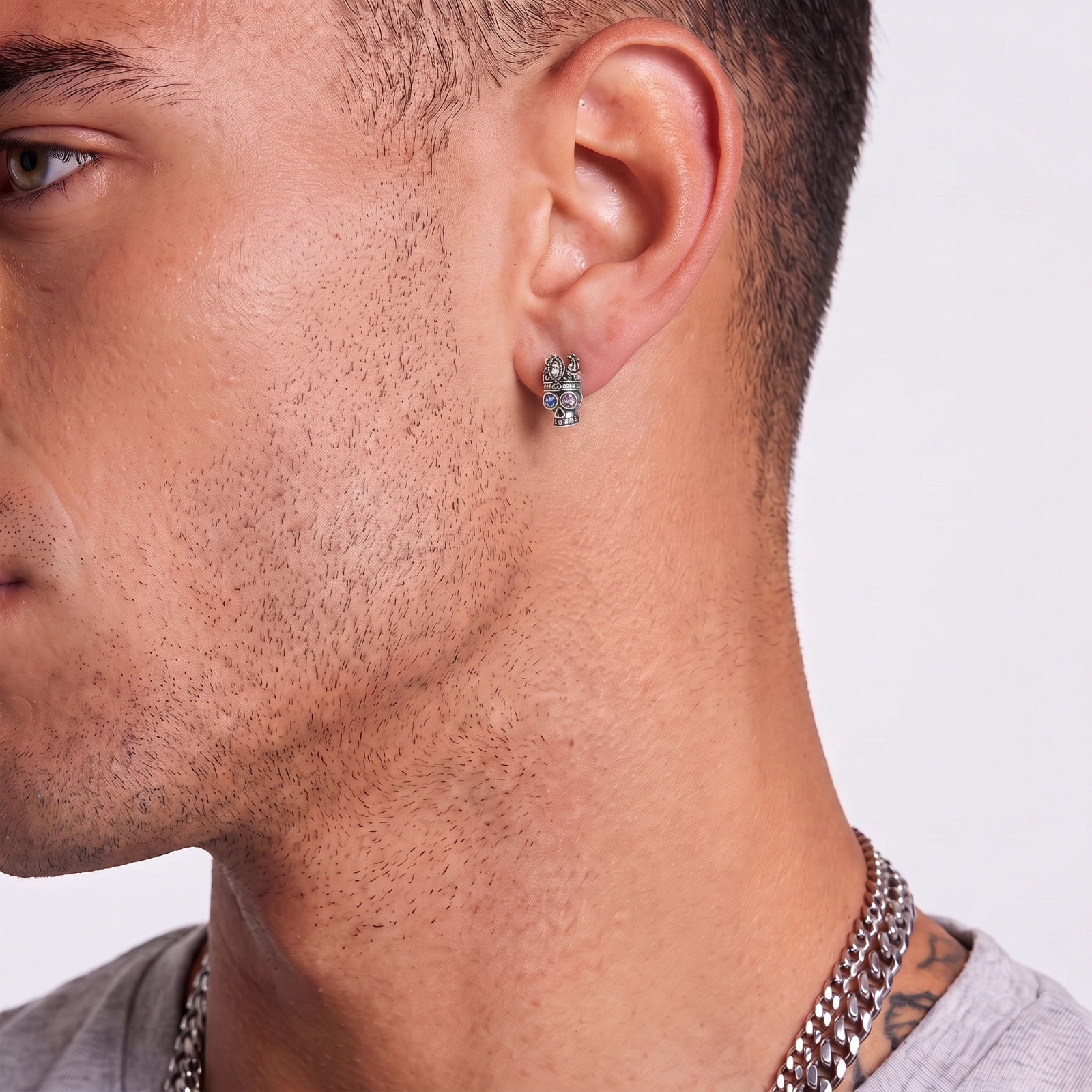 Crowned Skull Stud